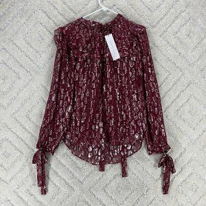 sheer metallic blouse